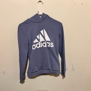 Purple/blue adidas hoodie, teen size small.